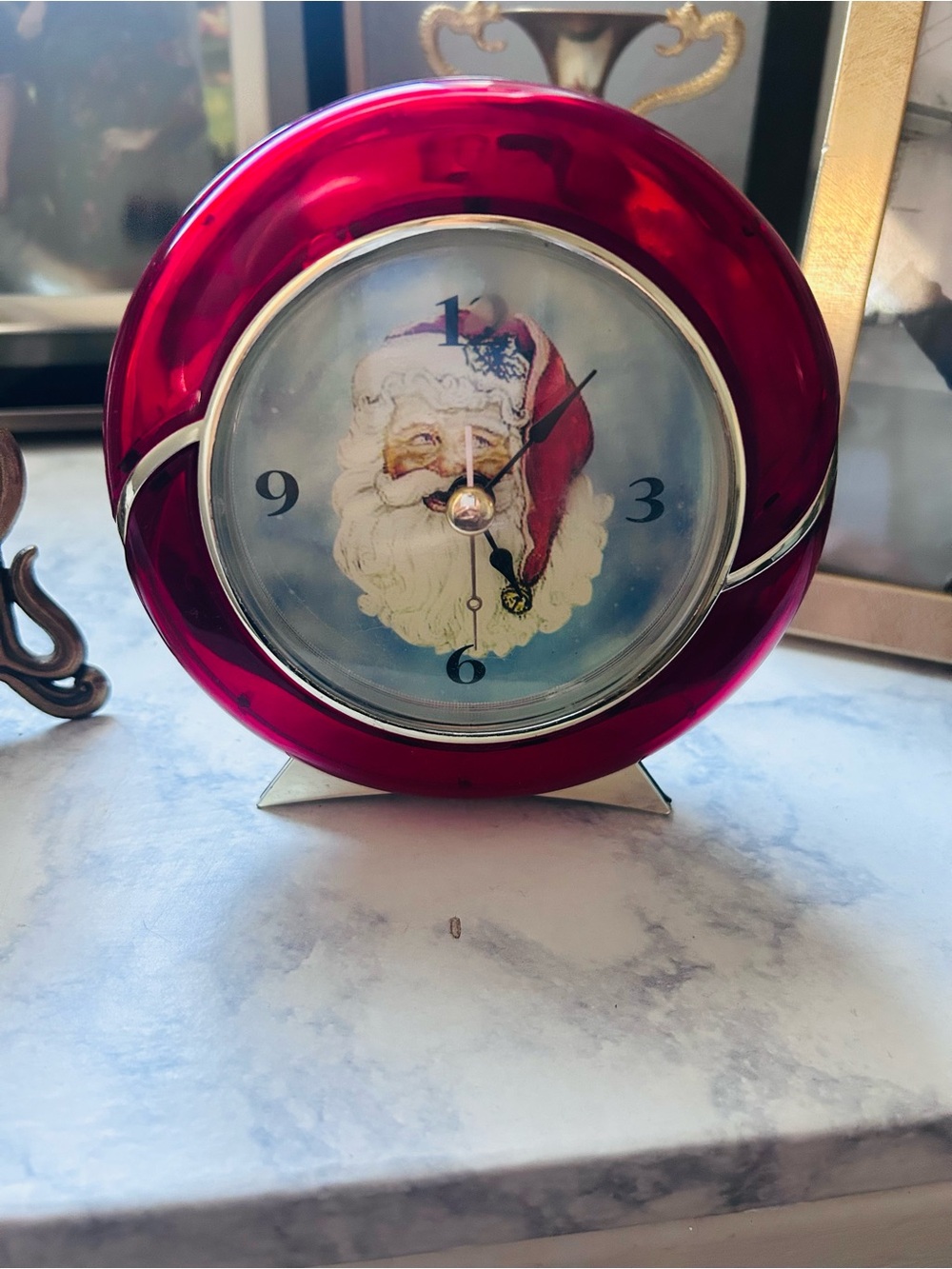 a vintage Tozai decorative Christmas table clock